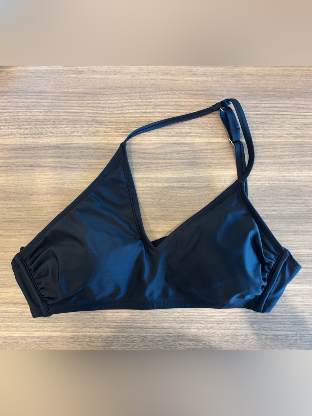 One shoulder Asymmetrical Black Swim Top